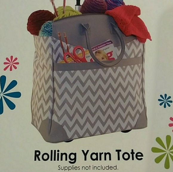 Everything Mary Chevron Rolling Knitting Tote